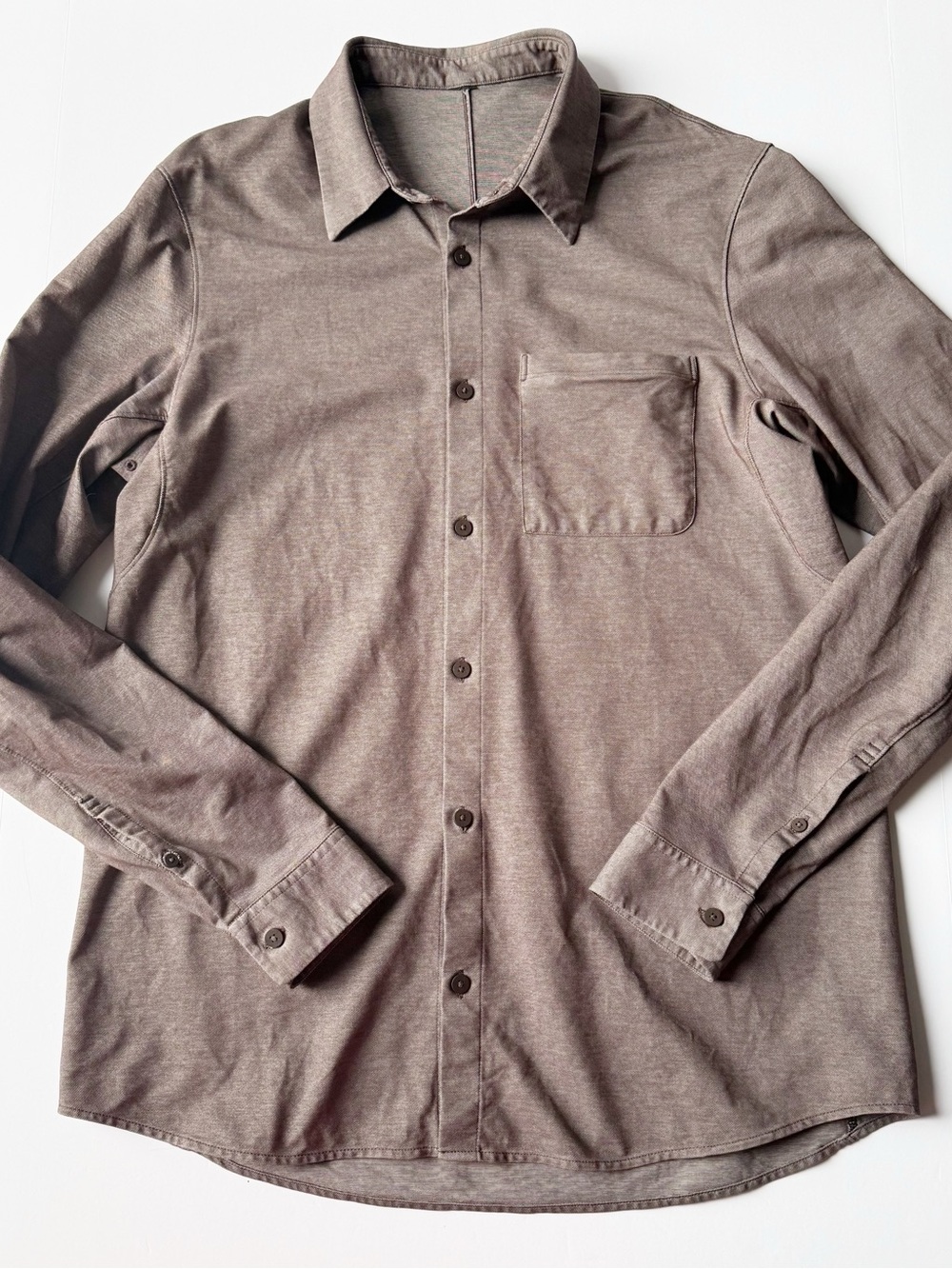 Men's Long-Sleeve Button-Up Shirt - Taupe